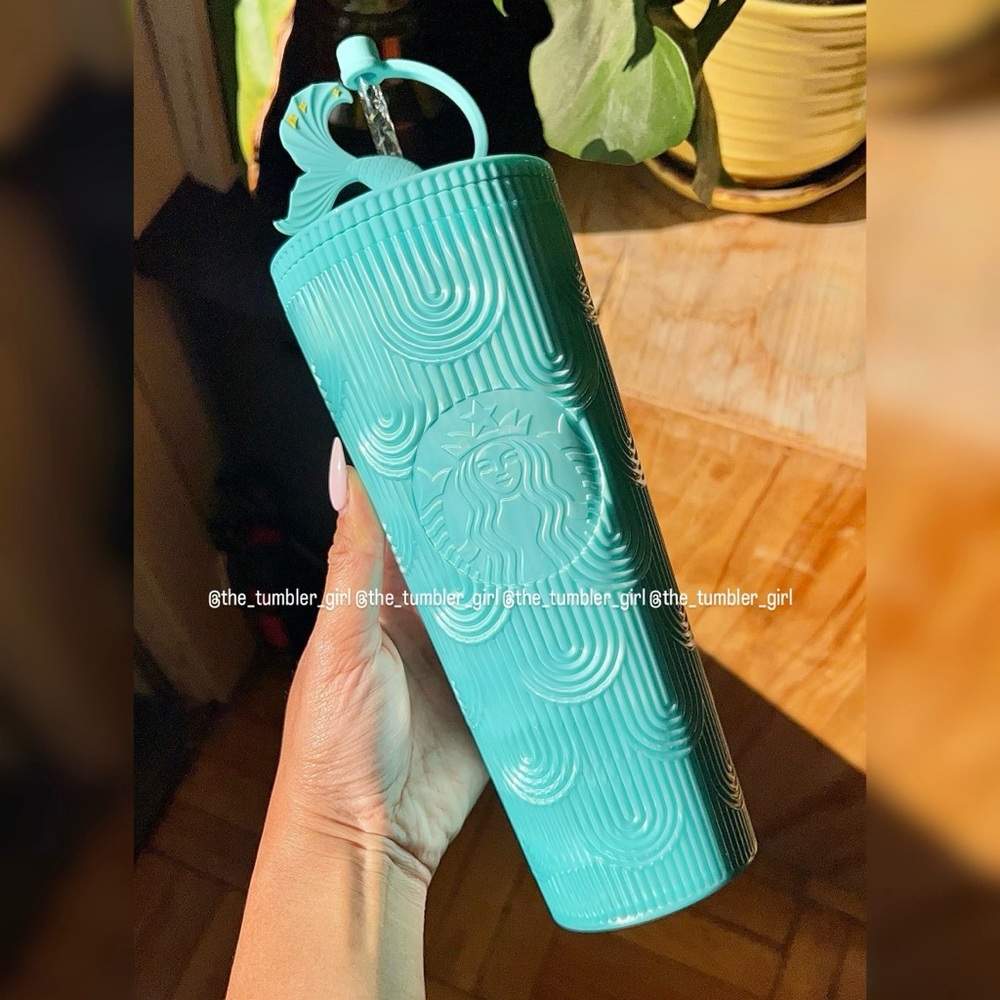 Starbucks China 25th Anniversary 24oz Tiffany Blue Scale Tumbler - Picture 2 of 3